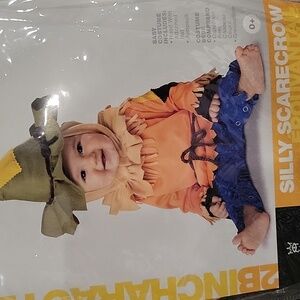 New Silly Scarecrow Costume. Hood, Hat & Jumpsuit.